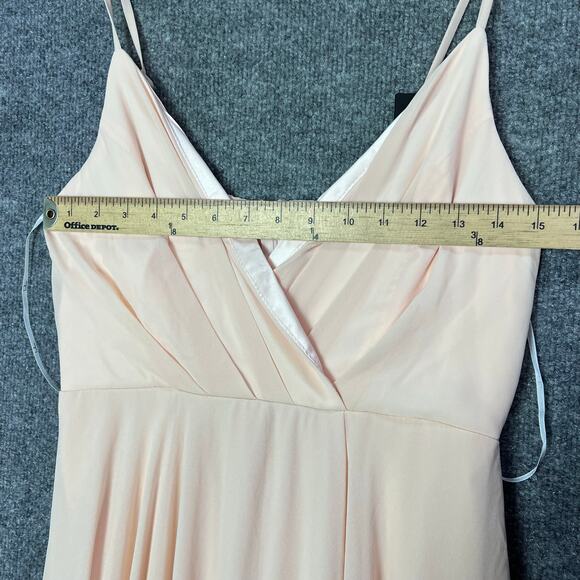 NEW Lulus Size M All About Love Blush Pink Maxi Dress V Neck - Picture 5 of 8